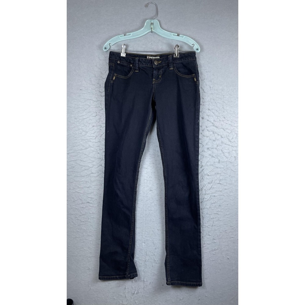 L.e.i. Jeans Girls 12 Blue Dark Wash Skinny Leg Rhinestone Pockets Casual Denim